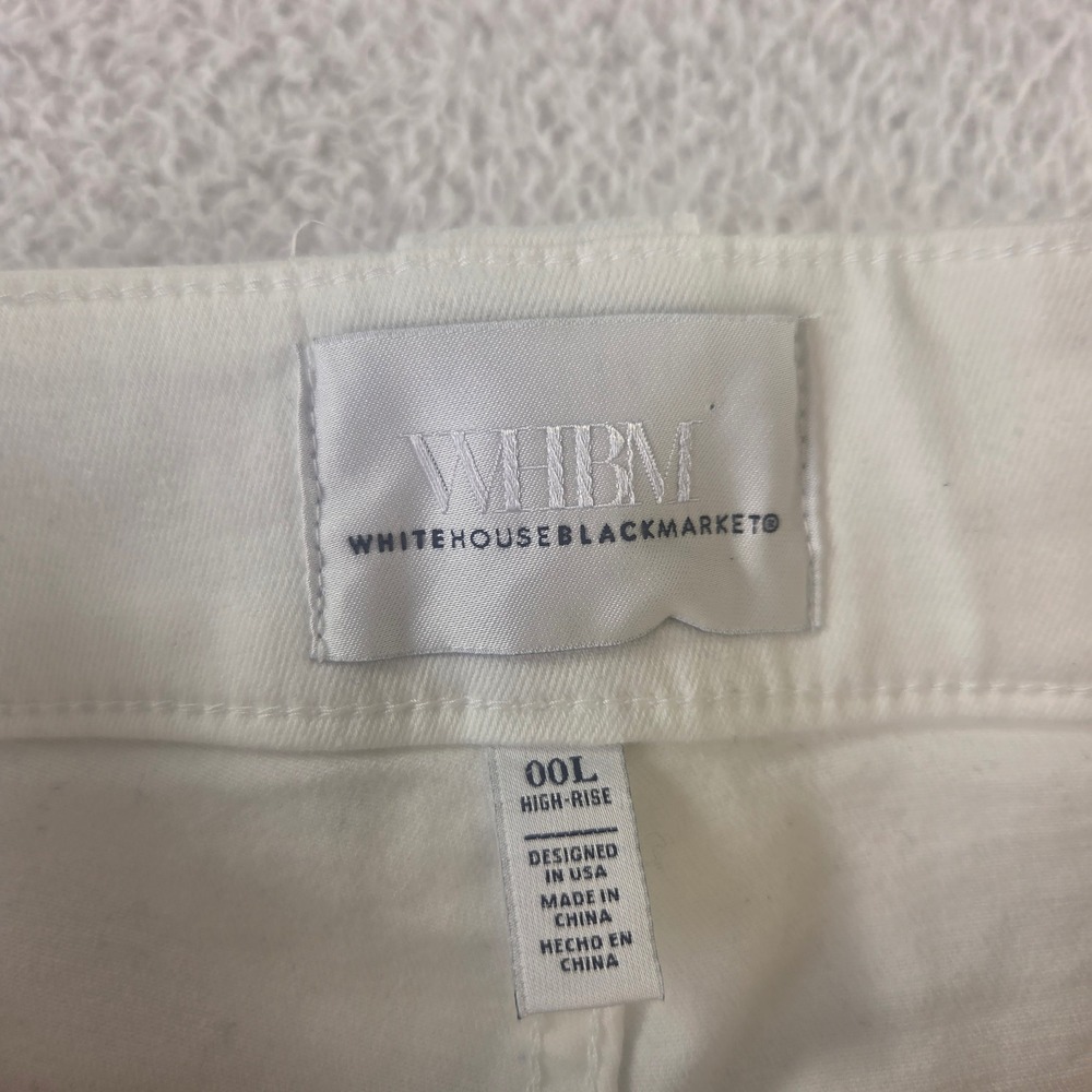 White House Black Market High Rise Wide Leg Sailor Pants White Silver Button 00L - Picture 6 of 11